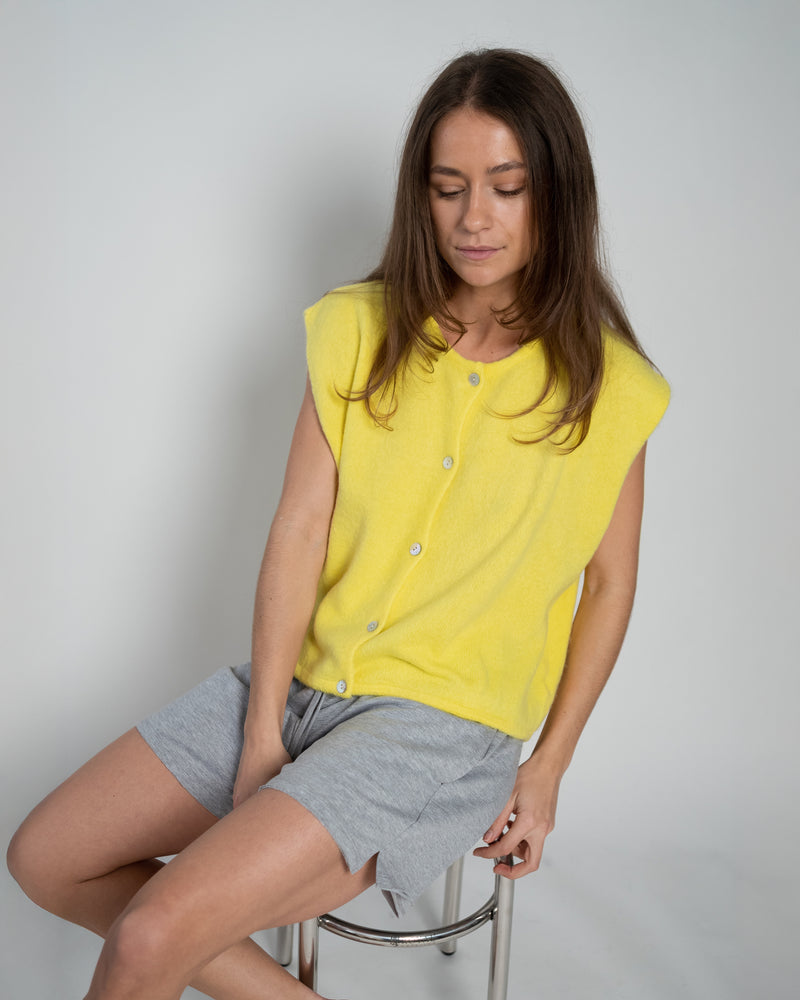 Demi Sleeveless Round Neck Yellow-zoom-