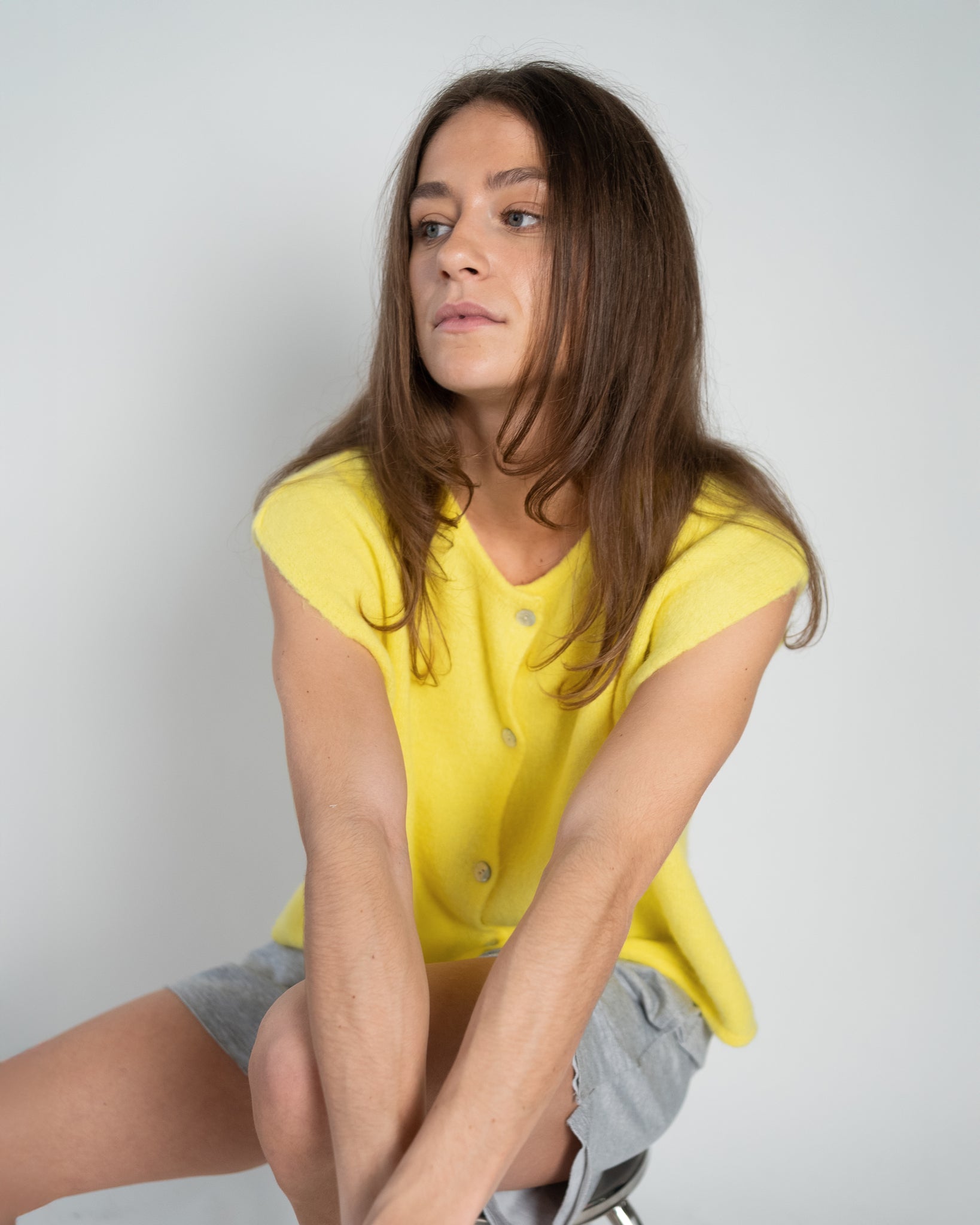 Demi Sleeveless Round Neck Yellow-4