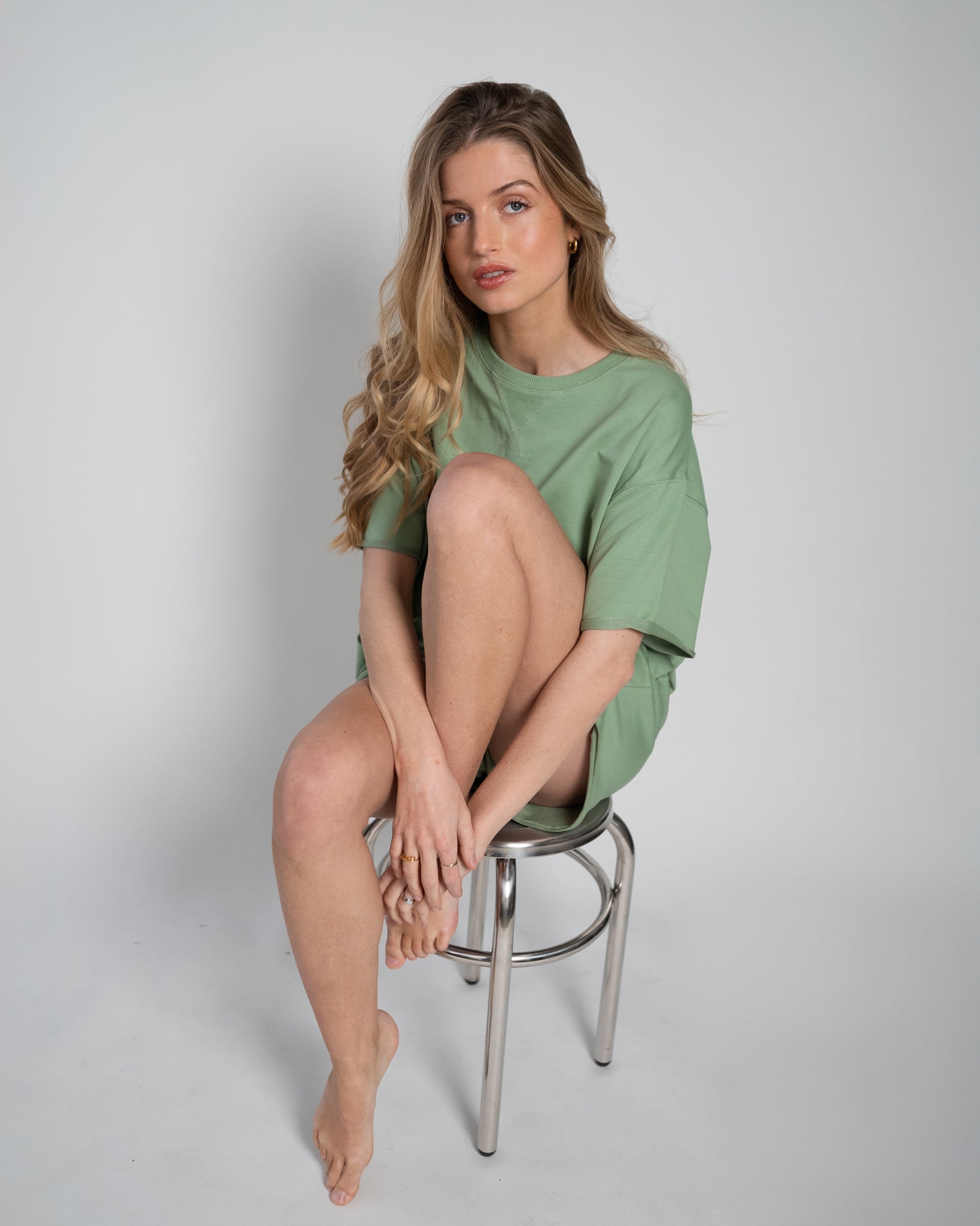 Lou Sweatshirt Short Sleeve Sage-3