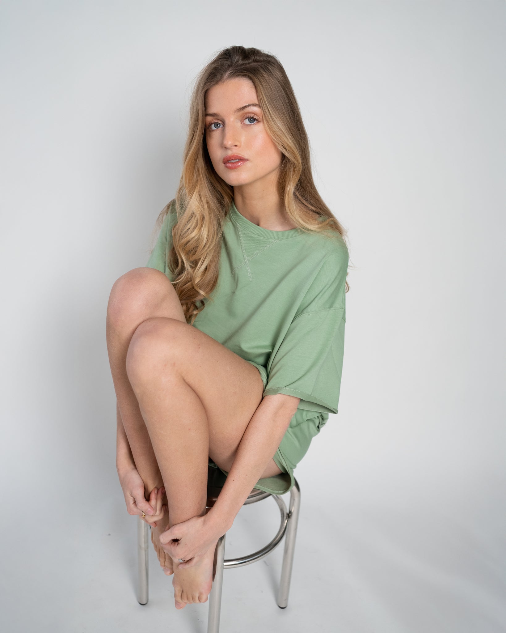 Lou Sweatshirt Short Sleeve Sage-4