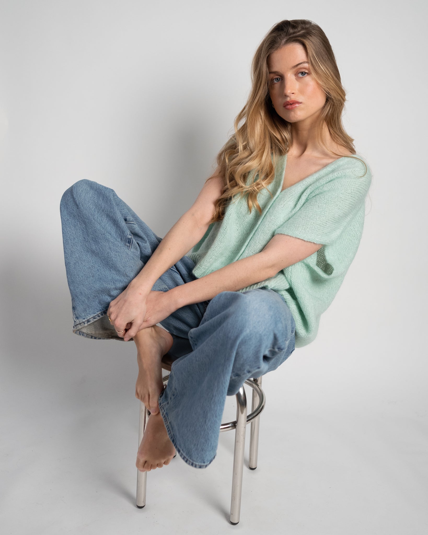 Elli Sleeveless V-Neck Mint-3