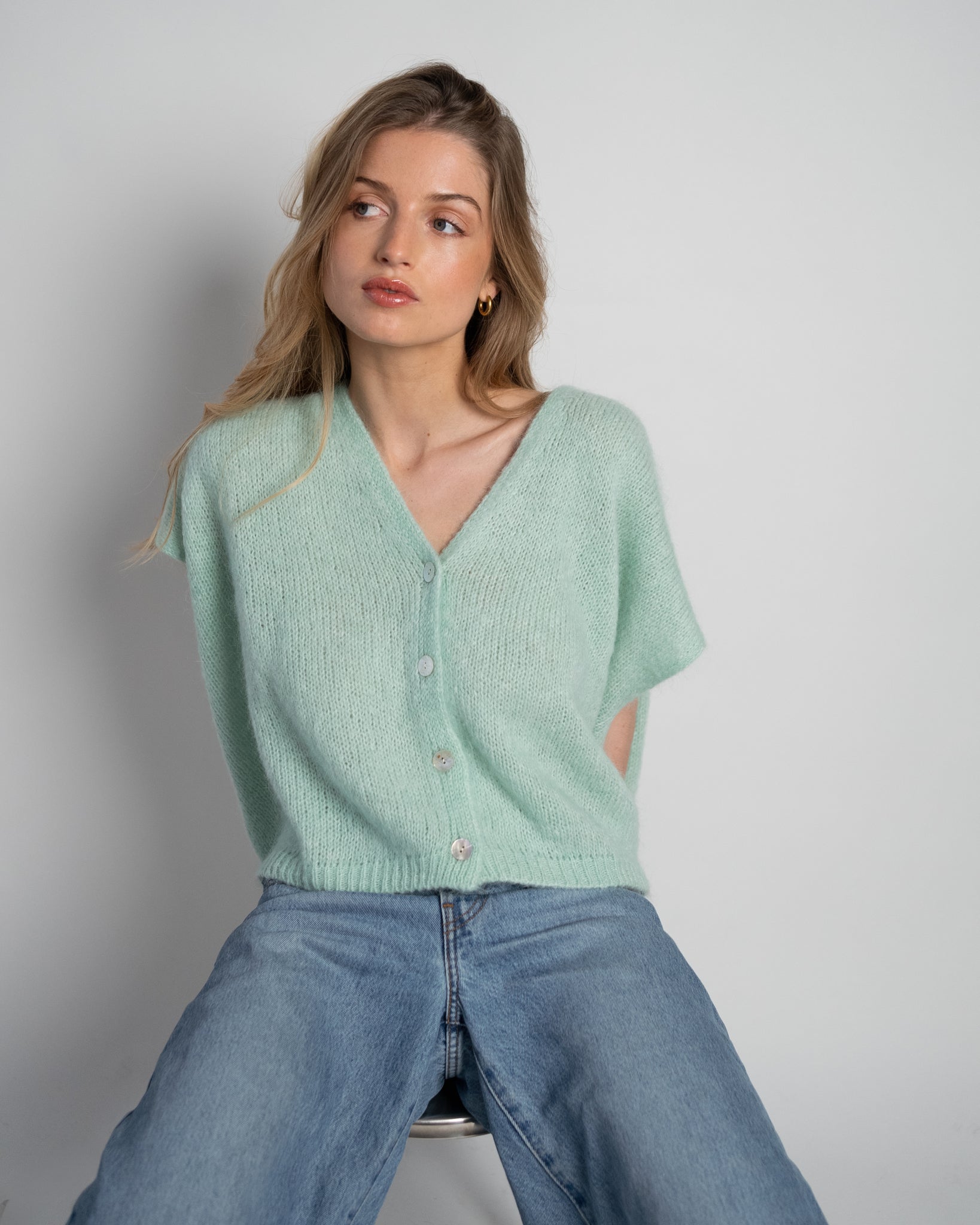 Elli Sleeveless V-Neck Mint-2