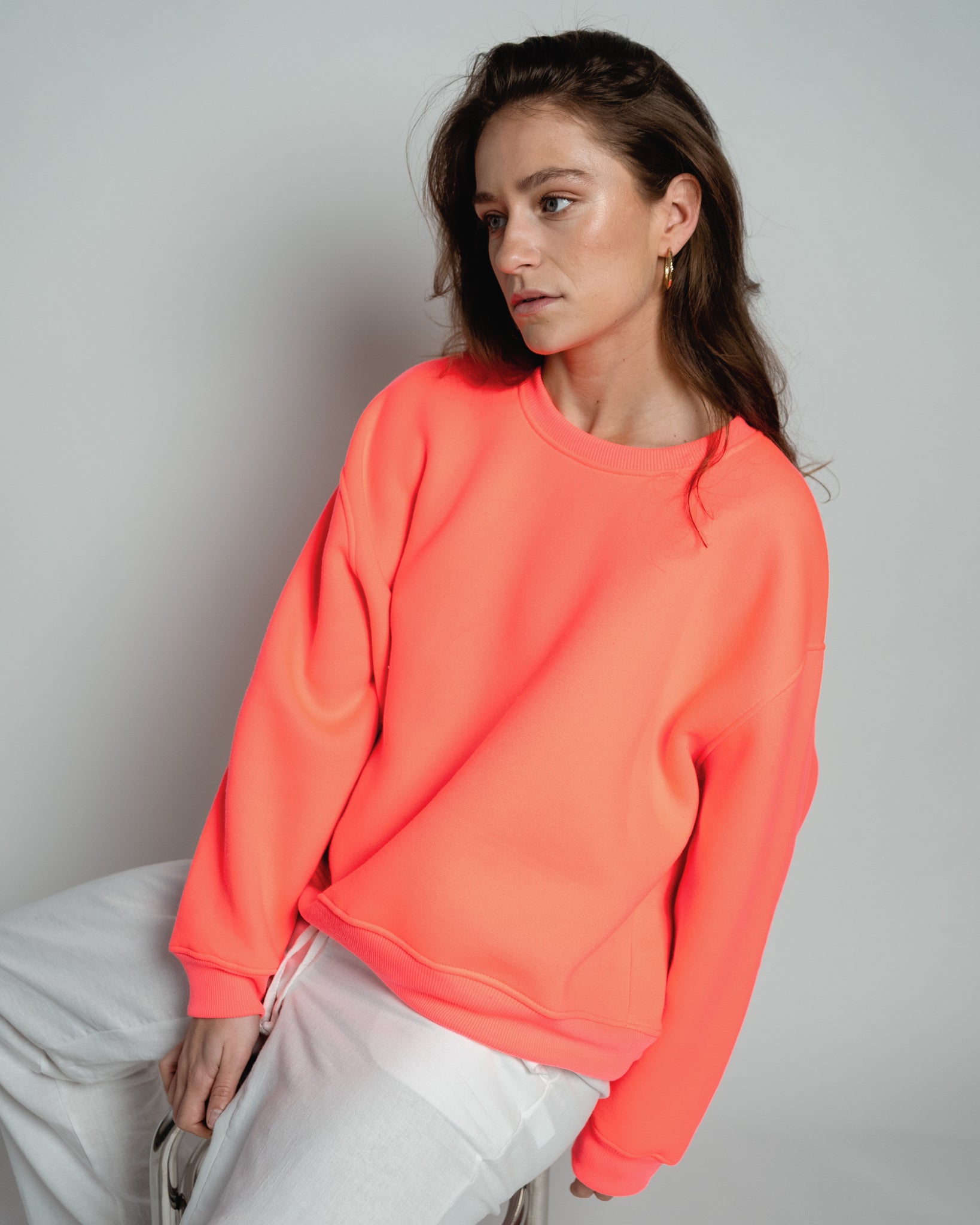 Paulina Easy Sweatshirt Coral-5