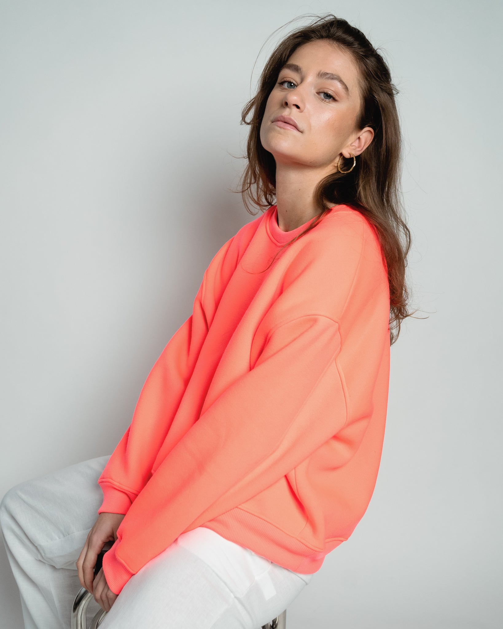 Paulina Easy Sweatshirt Coral-zoom-4