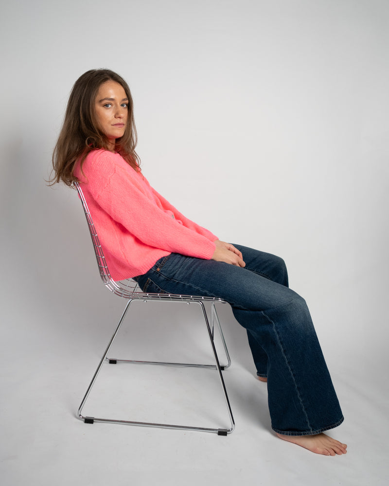 Nathalie Cardigan Buttons Coral-zoom-