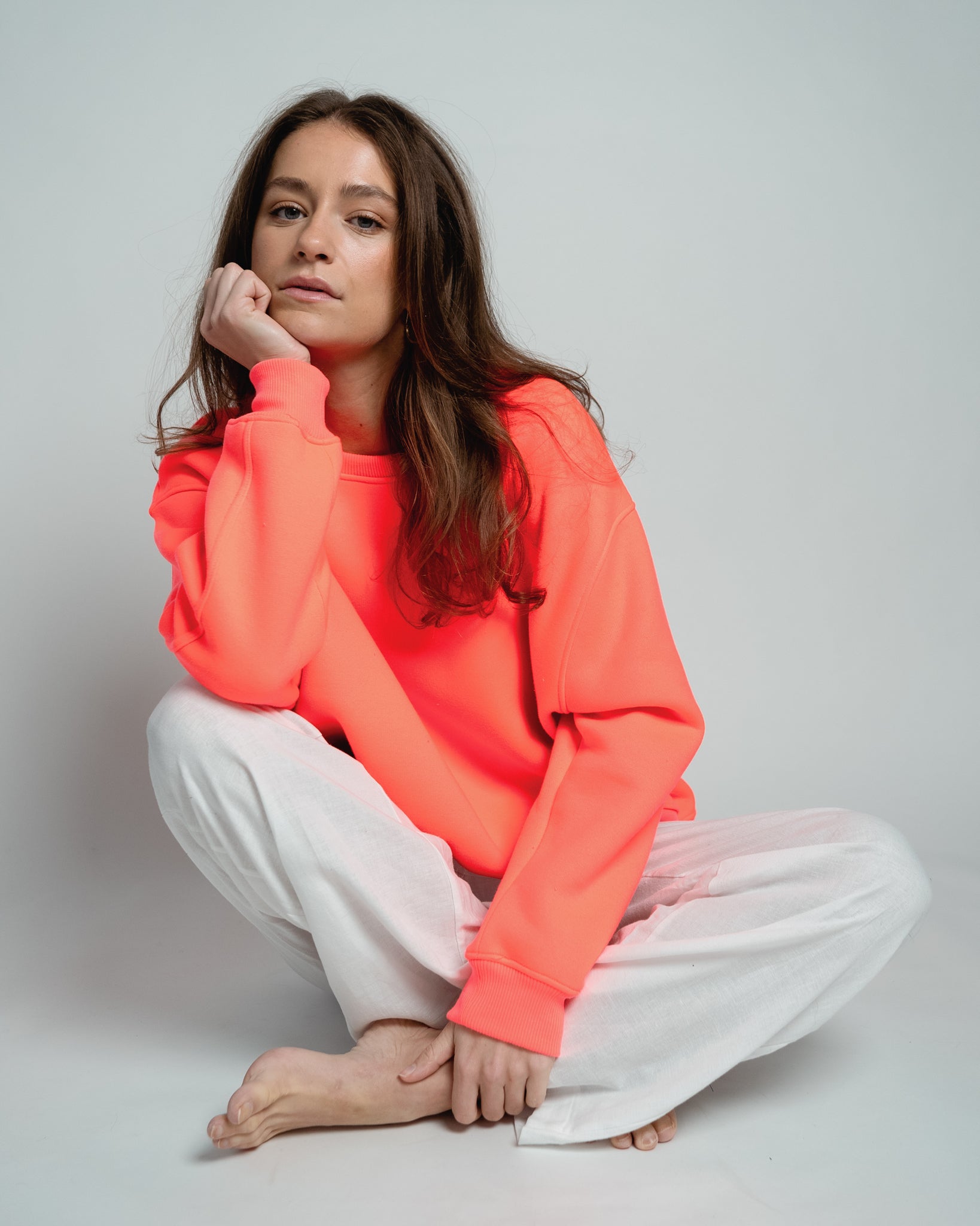 Paulina Easy Sweatshirt Coral-1