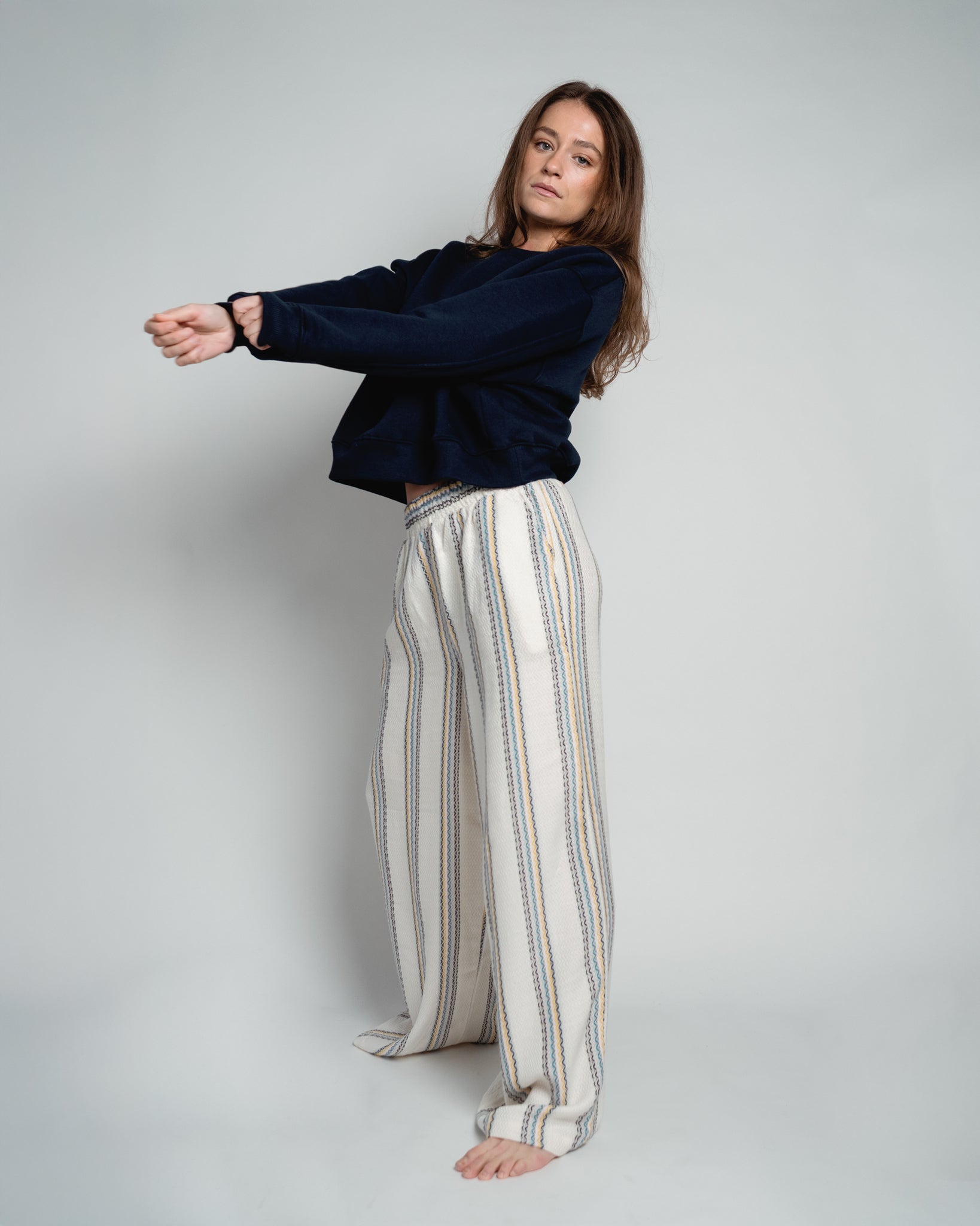 Camille Zigzag Striped Pants-1