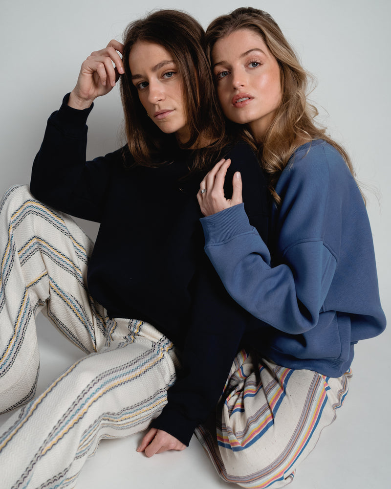 Paulina Easy Sweatshirt Navy-zoom-