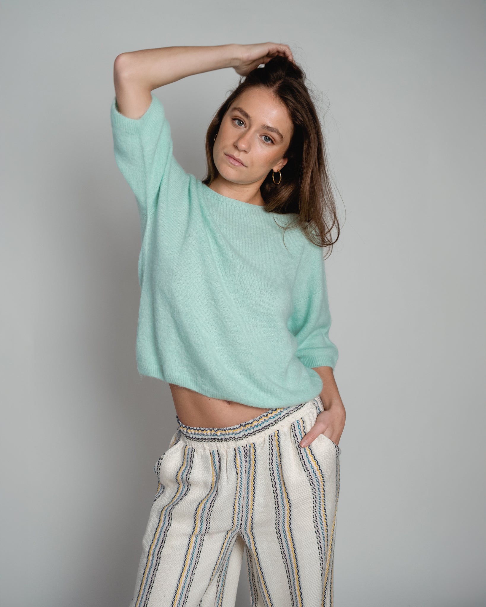 Annabelle Pullover Short Sleeve Mint