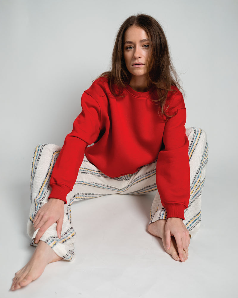 Paulina Easy Sweatshirt Red-zoom-