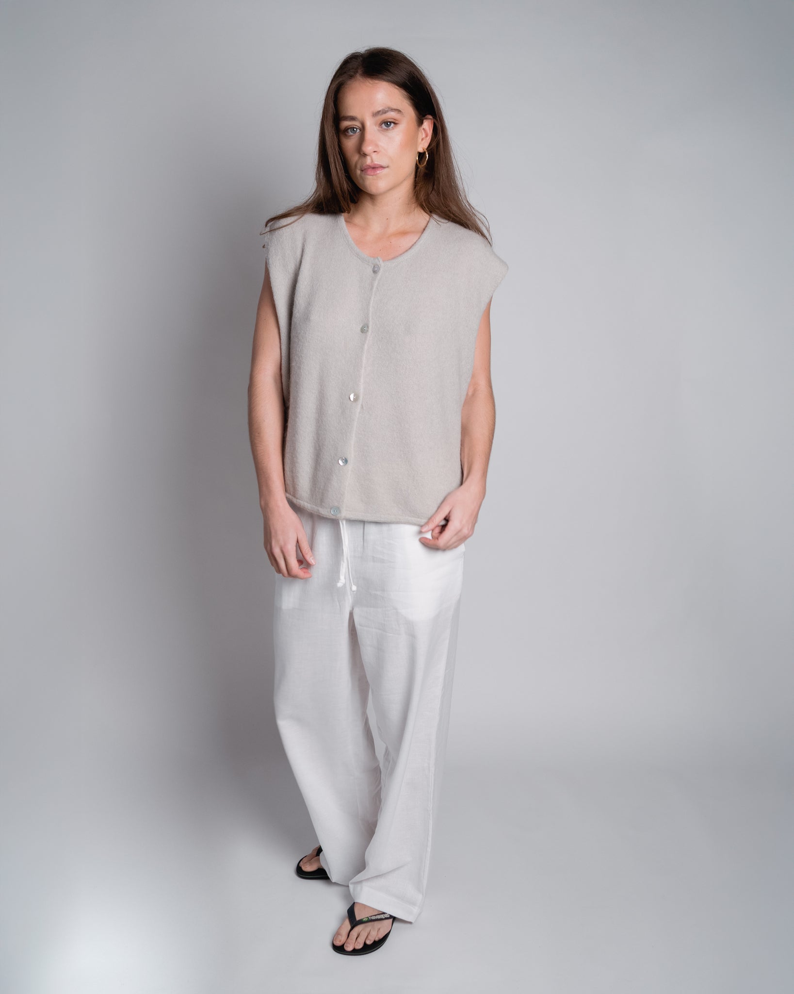 Demi Sleeveless Round Neck Sand-zoom-2