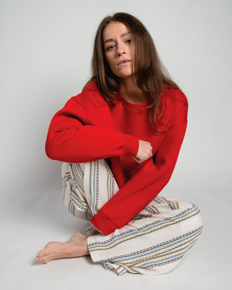 Paulina Easy Sweatshirt Red-zoom-