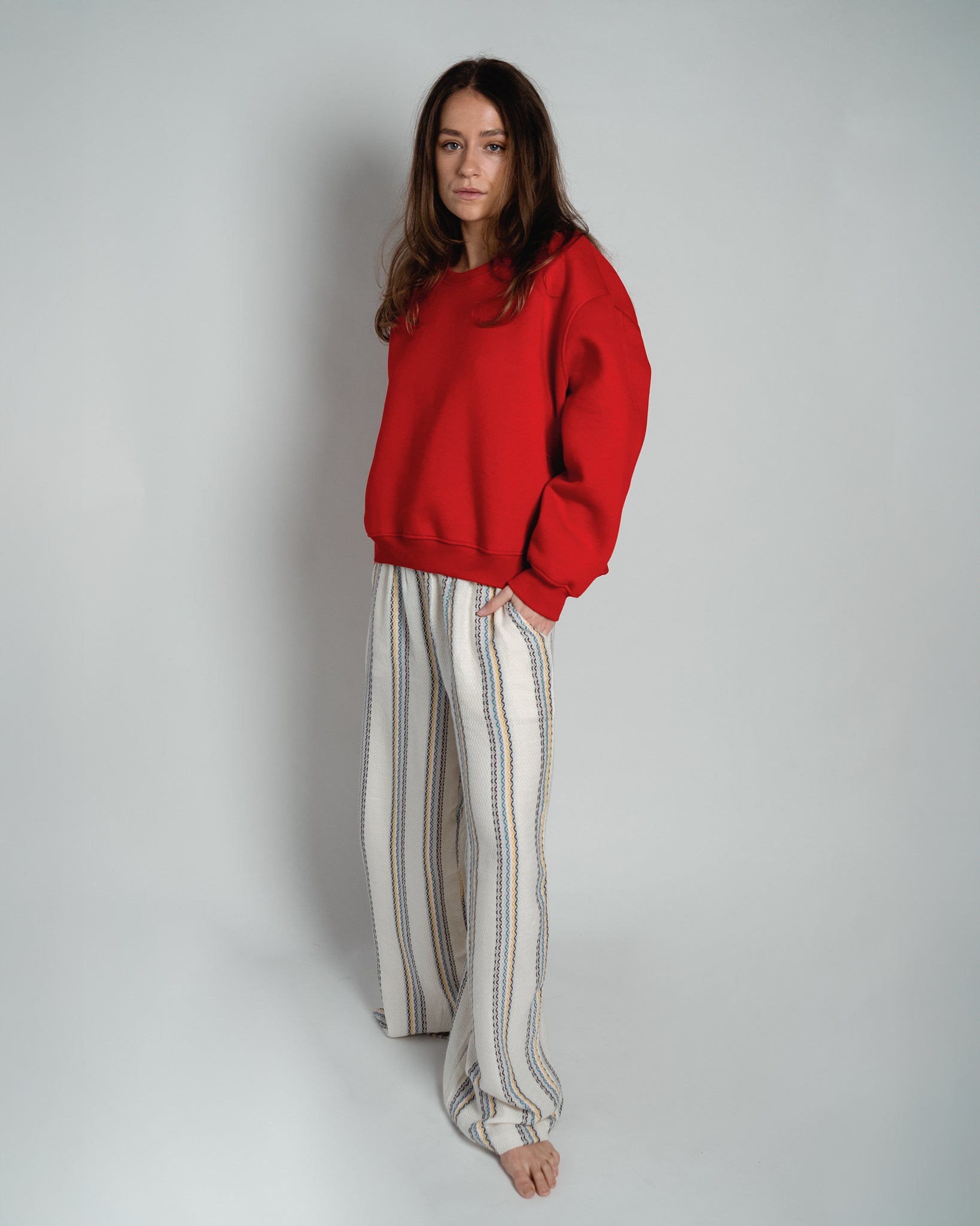 Paulina Easy Sweatshirt Red-4