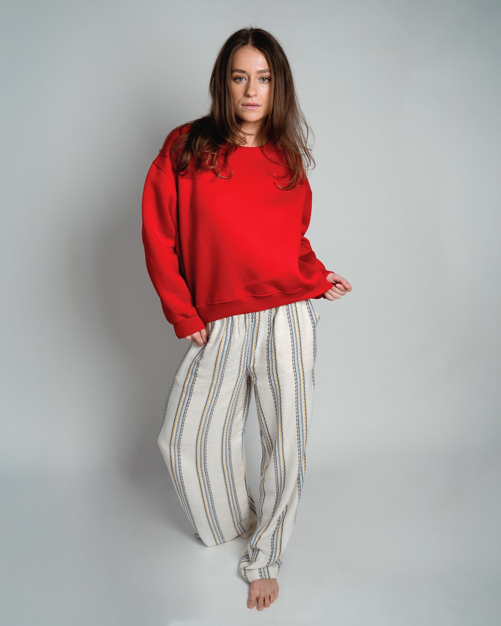 Paulina Easy Sweatshirt Red-zoom-2