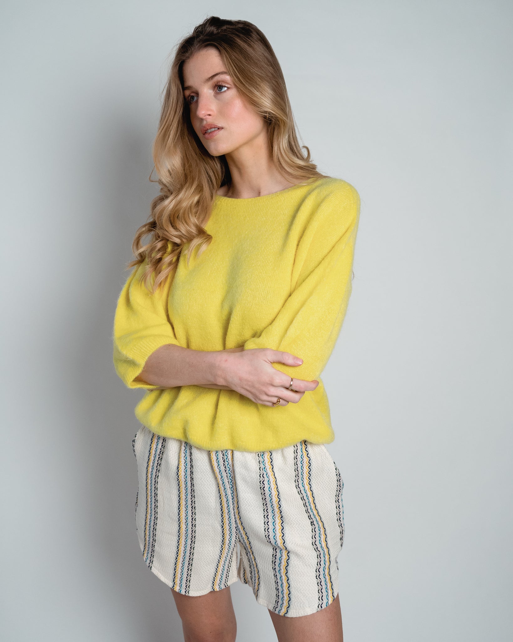 Annabelle Pullover Short Sleeve Yellow