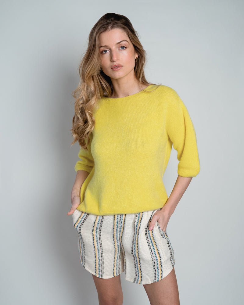 Annabelle Pullover Short Sleeve Yellow-zoom-
