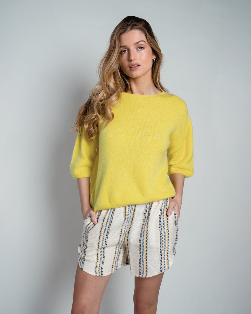 Annabelle Pullover Short Sleeve Yellow-zoom-