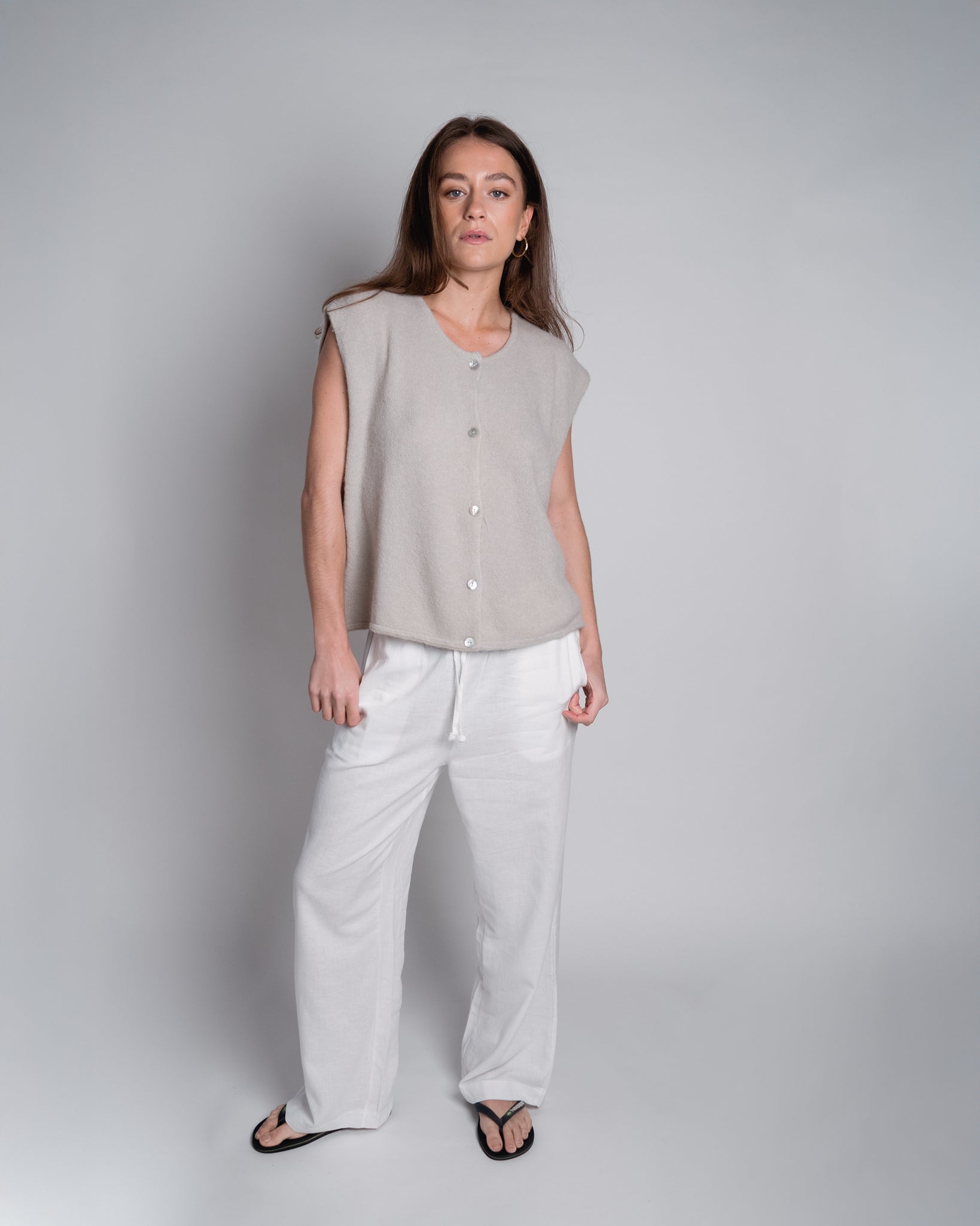 Billie Linen Pants White