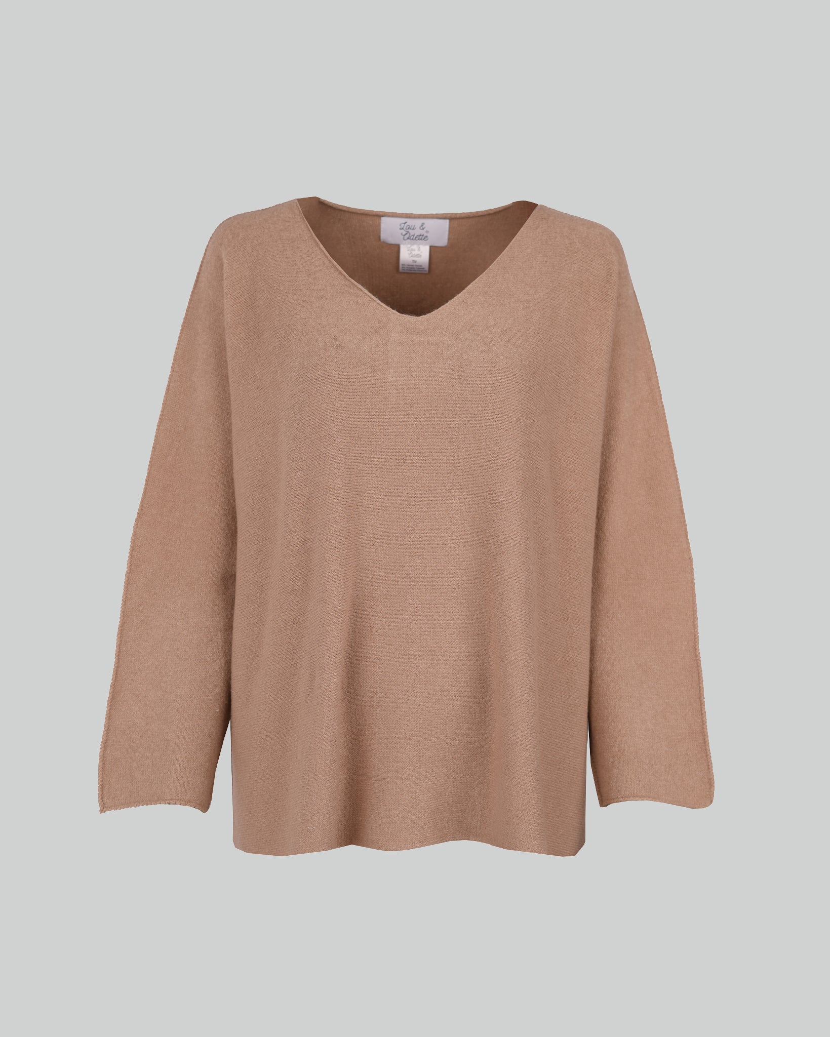 Laura V-Neck Pull Sand-zoom-1